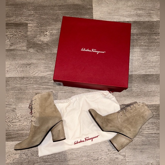 MOVING SALE Salvatore Ferragamo- Chana Suede Calf Booties - Picture 4 of 10